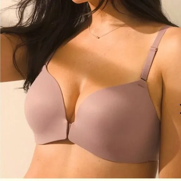 SOMA French Mauve Enbliss Front Close Racerback Bra-34DD - Picture 1 of 4